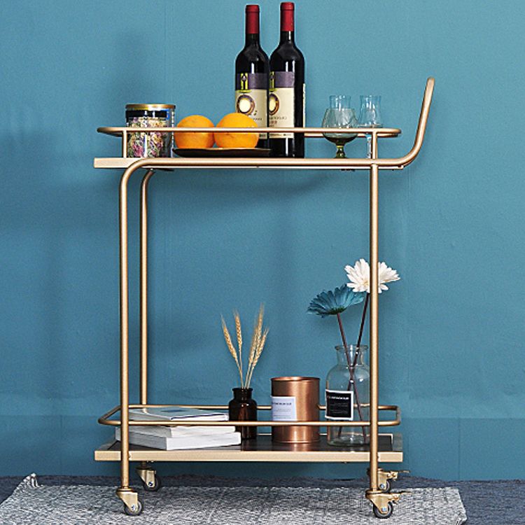 Home Dining Prep Table Modern Rectangular Prep Table with Casters