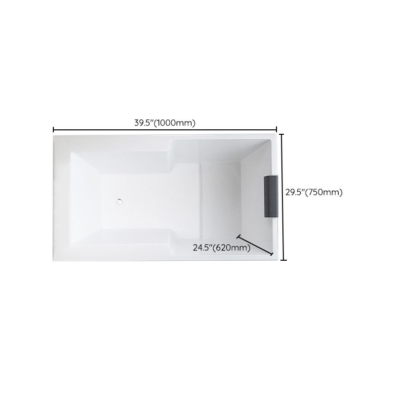 Modern Drop in Acrylic Bathtub Rectangular Soaking White Bath