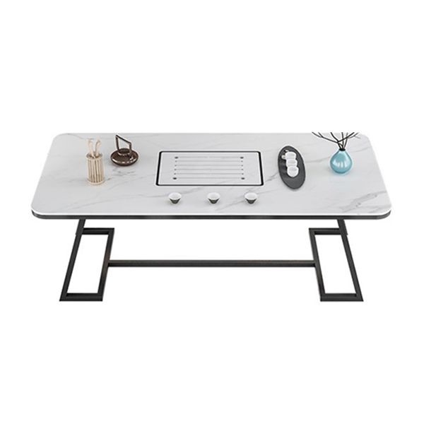 Slate and Metal Table Glam Style Simple Home Rectangular Dining Table