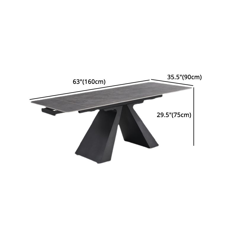 Modern Scalable Dinette Set 1/4/5/7 Pieces Grey Sintered Stone Top Dining Table Set