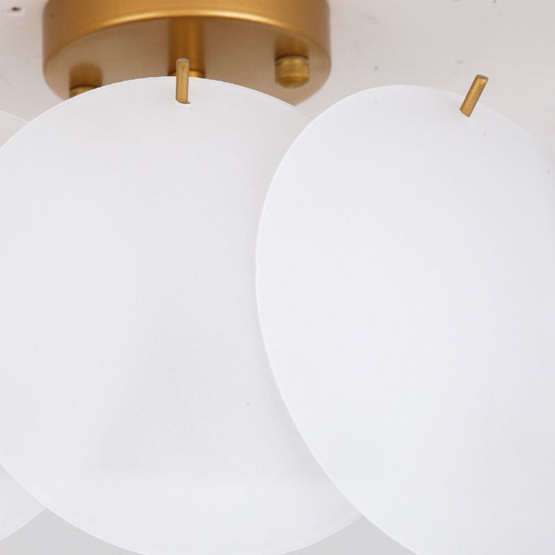 Nordic Ceiling Lighting White Glass Semi Flush Mount for Bedroom