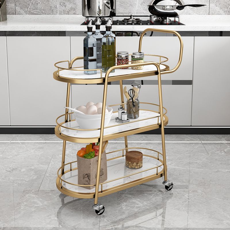 Modern 32.28"H Rolling Prep Table Metal Prep Table for Home Use