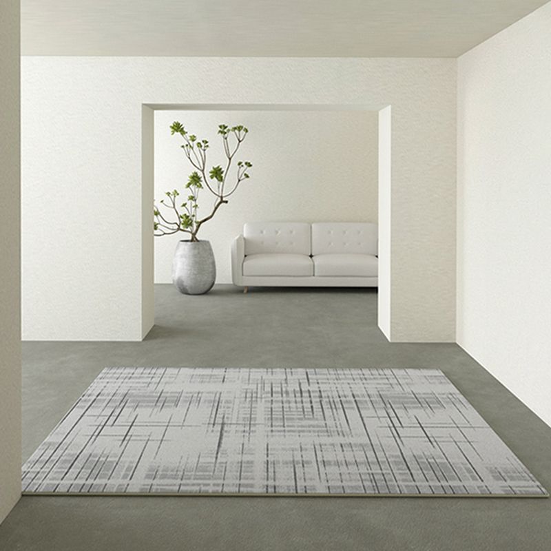 Beige Modern Area Rug Polyester Stripe Pattern Rug Non-Slip Rug for Home Decor