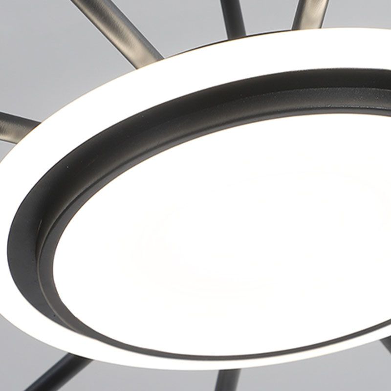 Contemporary Unique Iron LED Chandelier Light Fixtures Multi Head Hanging Chandelier for Restaurant