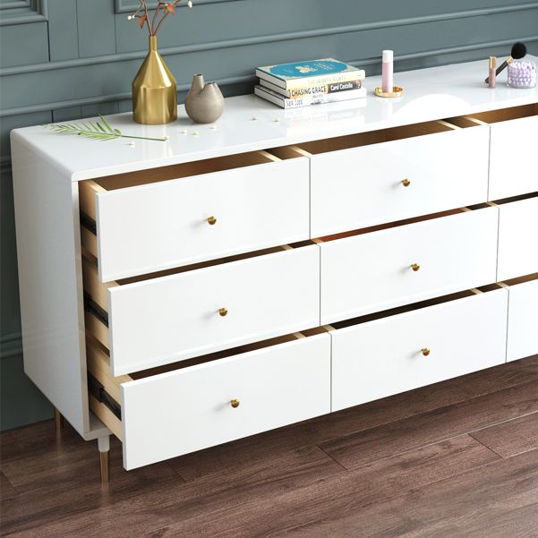 Glam Style Buffet Table Artificial Wood Dining Table for Living Room