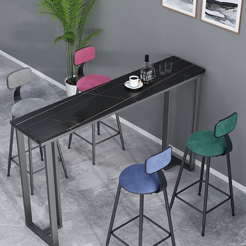 Metal Barstools Glam Armless Bar Stools with Black Metal Base
