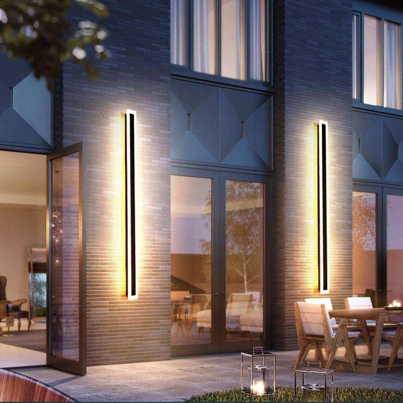 Linearer Schatten 1-Licht im Freien wasserdichte Wandleuchten moderne Wandbeleuchtung in Schwarz