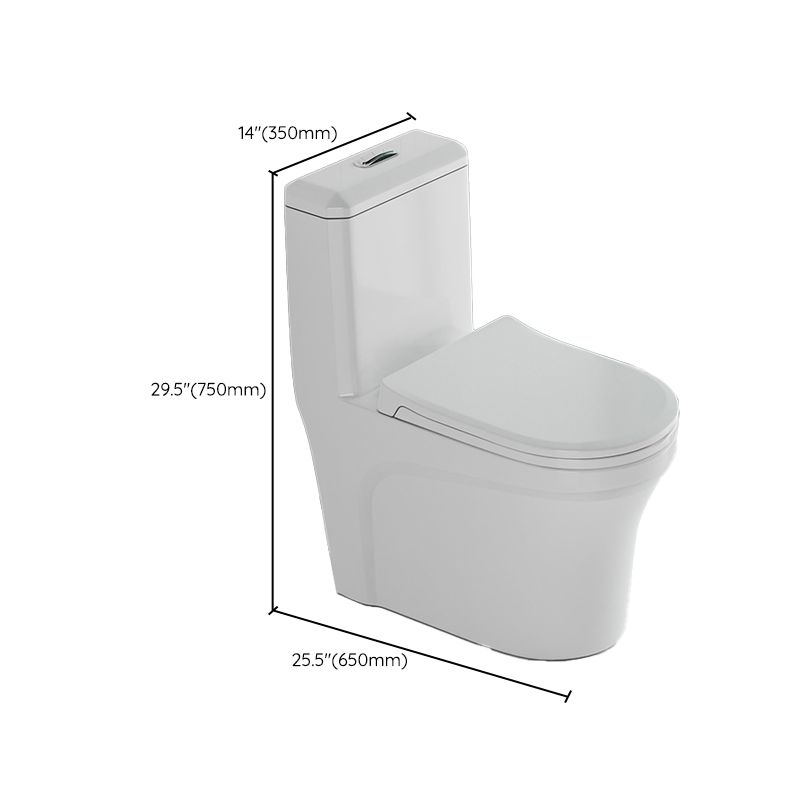 Traditional One Piece Toilet Floor Mounted White Toilet Bowl for Washroom