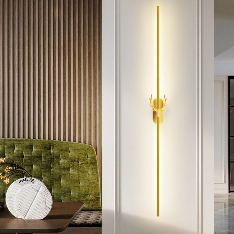 Disparo de pared en forma de línea LED con metal asquera simple moderno de montaje en la pared interior de la pared lámpara