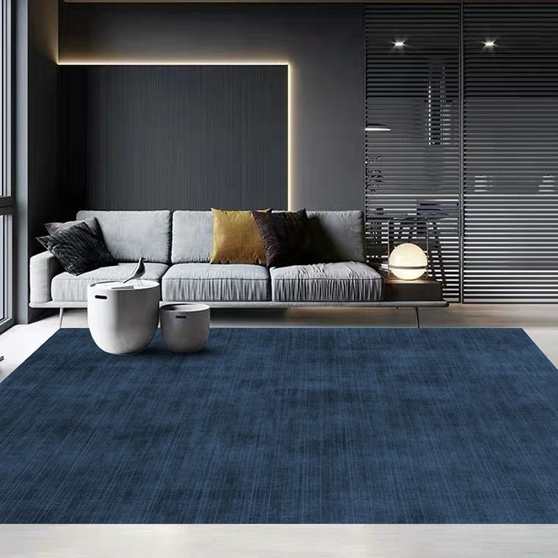 Dark Red Modern Rug Polyester Pure Color Rug Stain Resistant Rug for Living Room
