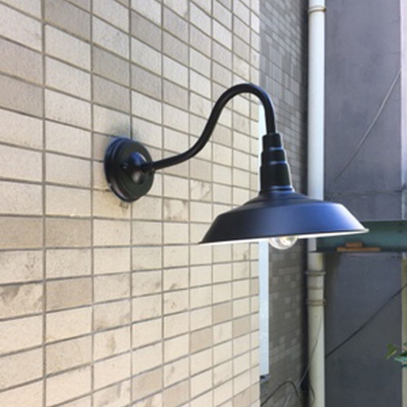 Lampada da parete a scazzo da 1 bulba a murale industriale a parete in metallo lampada montata con tonalità per esterno
