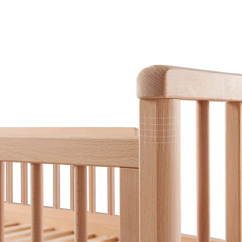 Traditional Wooden Baby Crib Solid Color Arched Crib with Guardrail