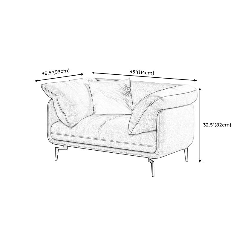 32" High Modern Faux Leather Tuxedo Arm Standard Sofa with Cushions for Apartment