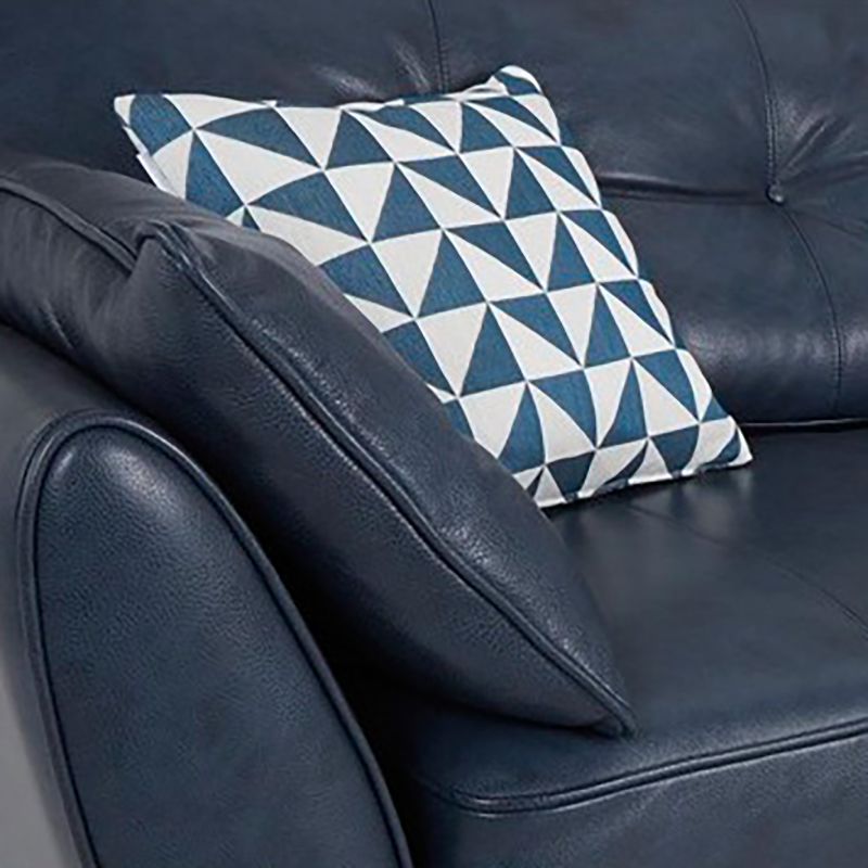 Wood Legs Modern Flared Arm Sofa Leather Standard Tufted Sofa
