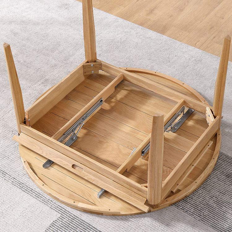 Round Dining Site Table Simple Style Solid Wood  Furniture with Drop Leaf