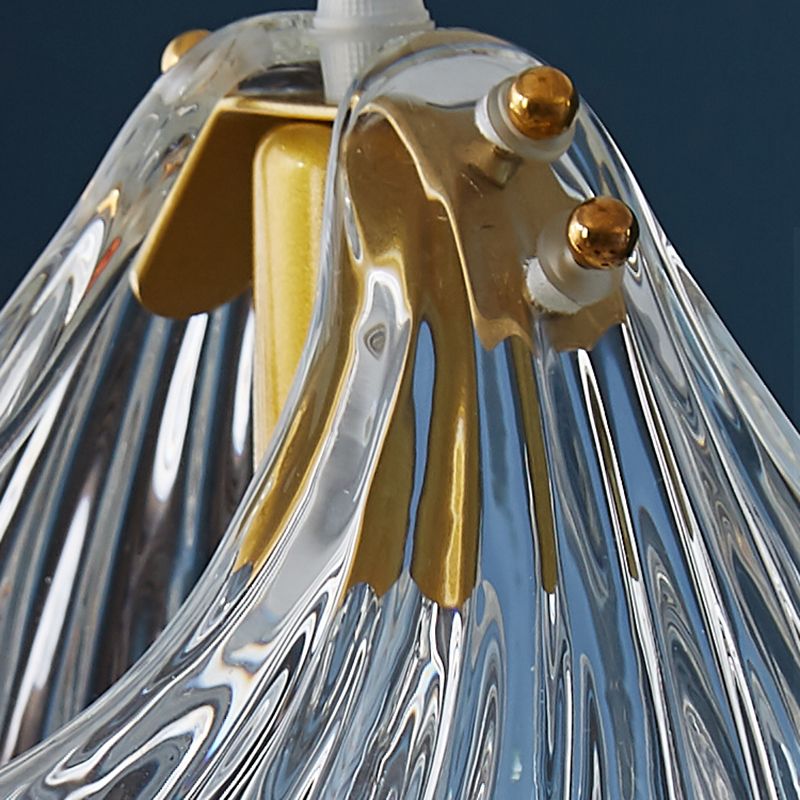 Luxe en verre transparent en verre pendant léger ， luminaire minimaliste à 3 légers de plafond multiples
