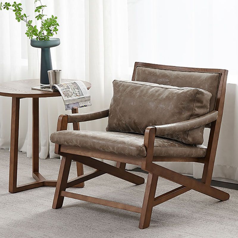 Traditional Style Kitchen Dining Chair Dining Arm Side Chair with Wooden Legs