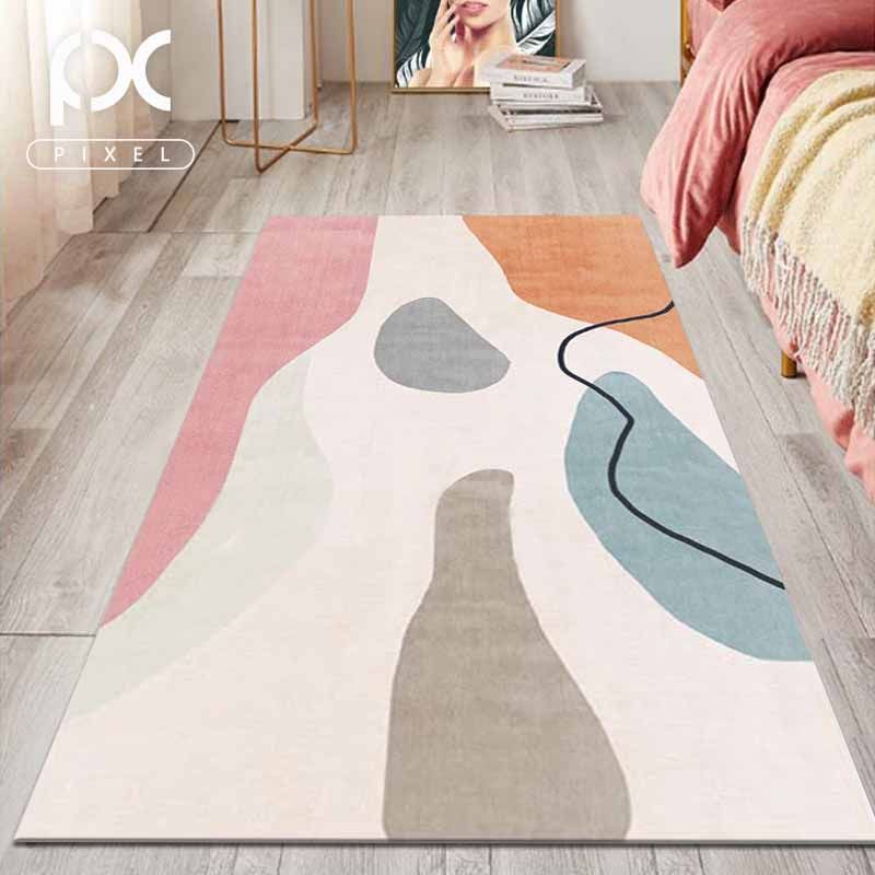 Pink Contemporary Rug Blending Color Lump Rug Stain Resistant Rug for Living Room