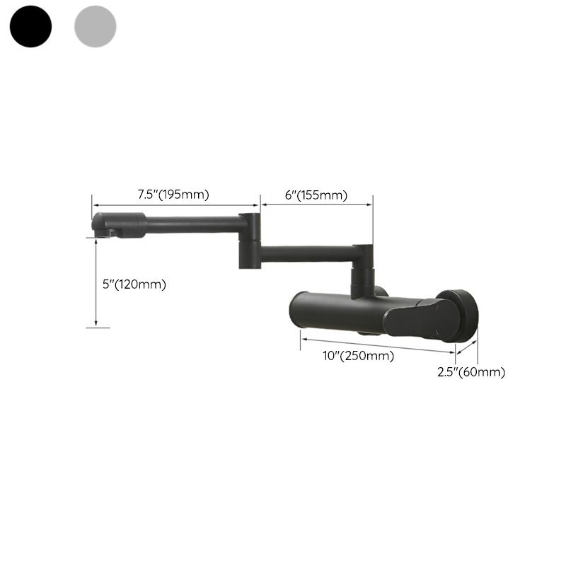 Kitchen Faucet Single Handle Lever Modern Wall Mounted Pot Filler