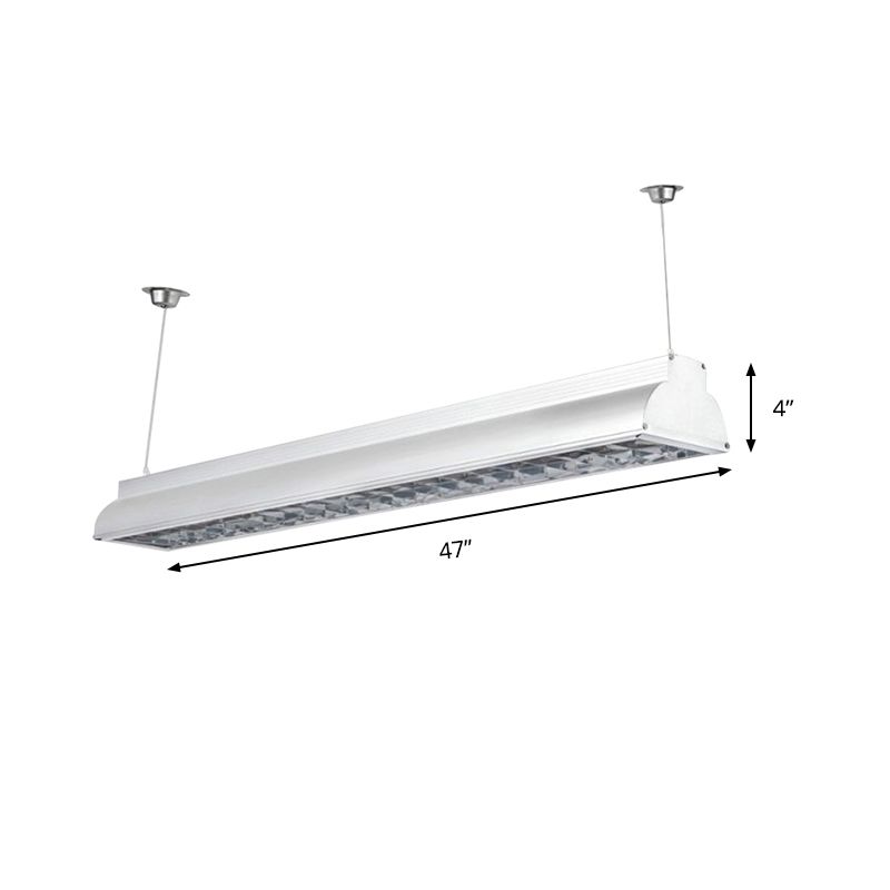 Iluminación colgante de oficinas LED con tono de metal lineal lámpara de techo colgante blanco para la oficina