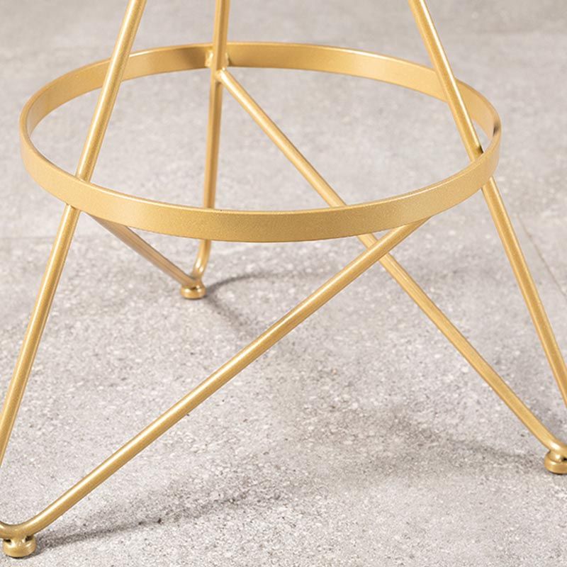 Industrial Adjustable Height Bar Stool Round Solid Wood with Iron Legs