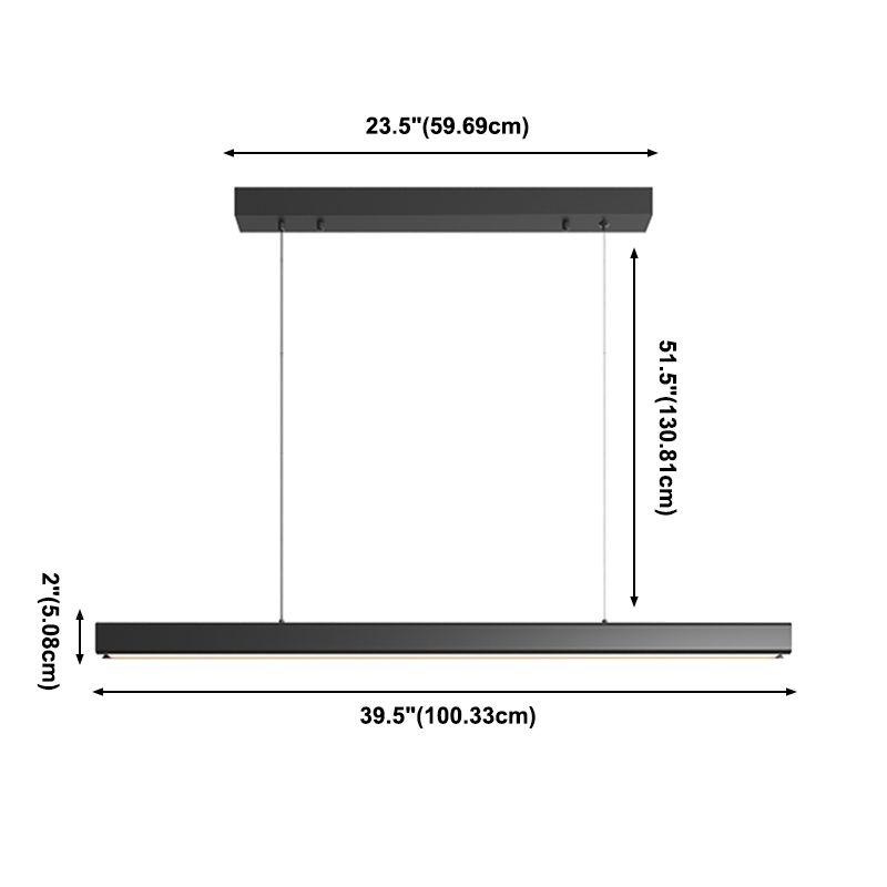 Luz Led Island Lighture Nordic Modern Style Comedor Rectángulo Luz de colgante