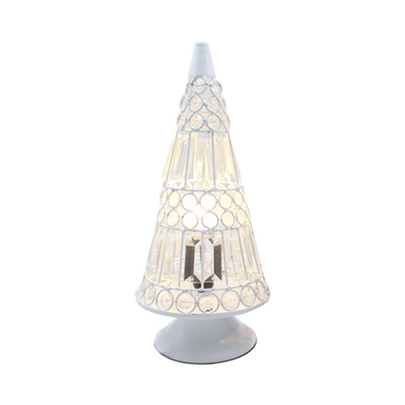 Illuminazione da tavolo antica affusolata Lampada da comodino in metallo a 1 lampadina in bianco/nero per soggiorno