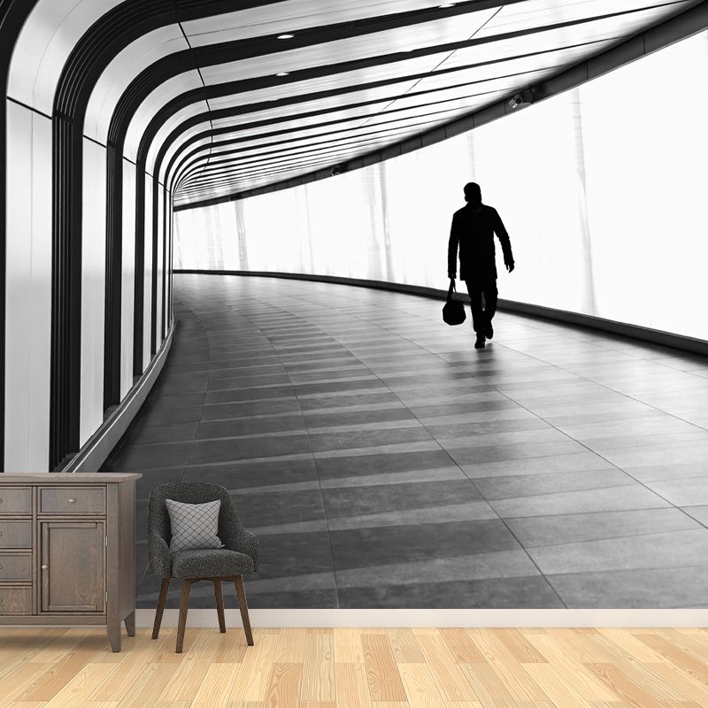 Soft Color 3D Art Illusion Mural Wallpaper Moisture Resistant for Living Room