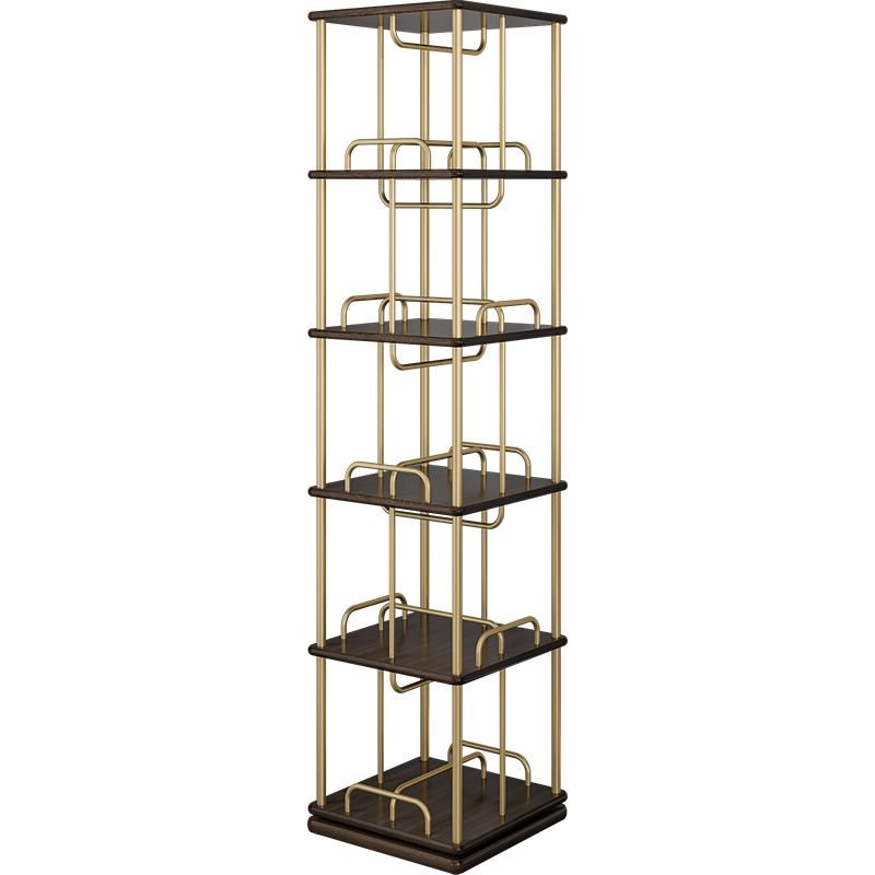 Glam Open Etagere Bookshelf Iron Ferro Telefono in legno in legno scaffale