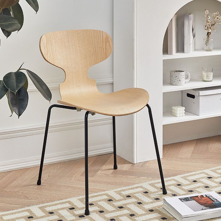 Industriële stijl metalen eetkamerstoel huis vaste rug armloze zijstoel