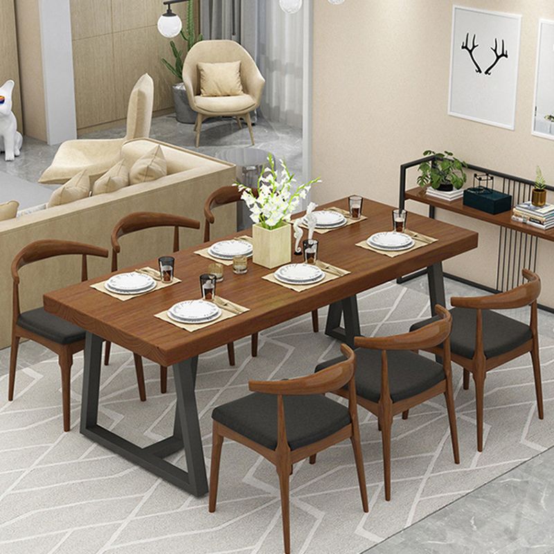 Metall Industrial Rechteck Esstisch Massivholz Tisch für Küche und Esszimmer