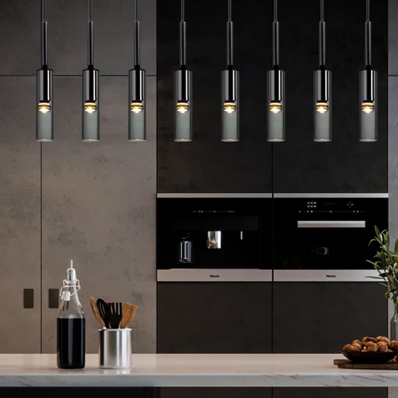 Metal Modern Wall Sconce Cylinder Shape Wall Light with Crystal Shade for Bedroom