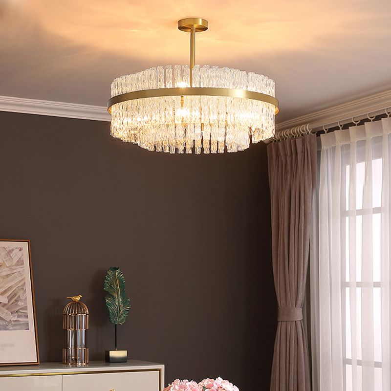 Moderner Stil Ring Kronleuchter Kristall Multi -Lichter Kronleuchter für Wohnzimmer