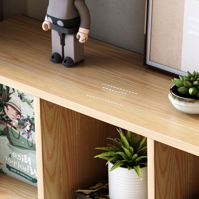 Natural Standard Bookshelf Wooden Contemporary Bookcase with Shelves