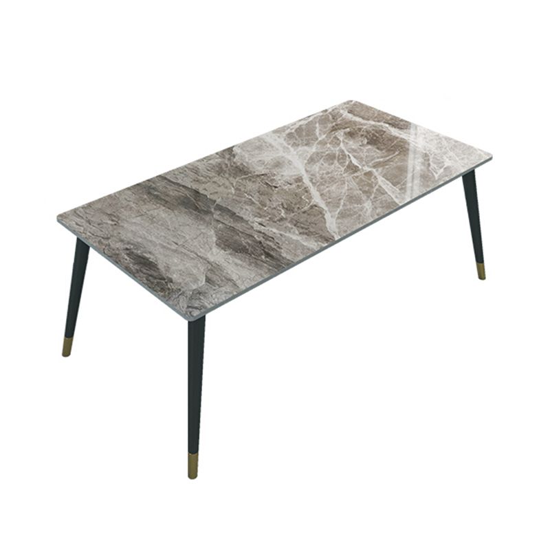 Sintered Stone Top Dining Table in Grey Industrial Indoor Table with 4 Legs