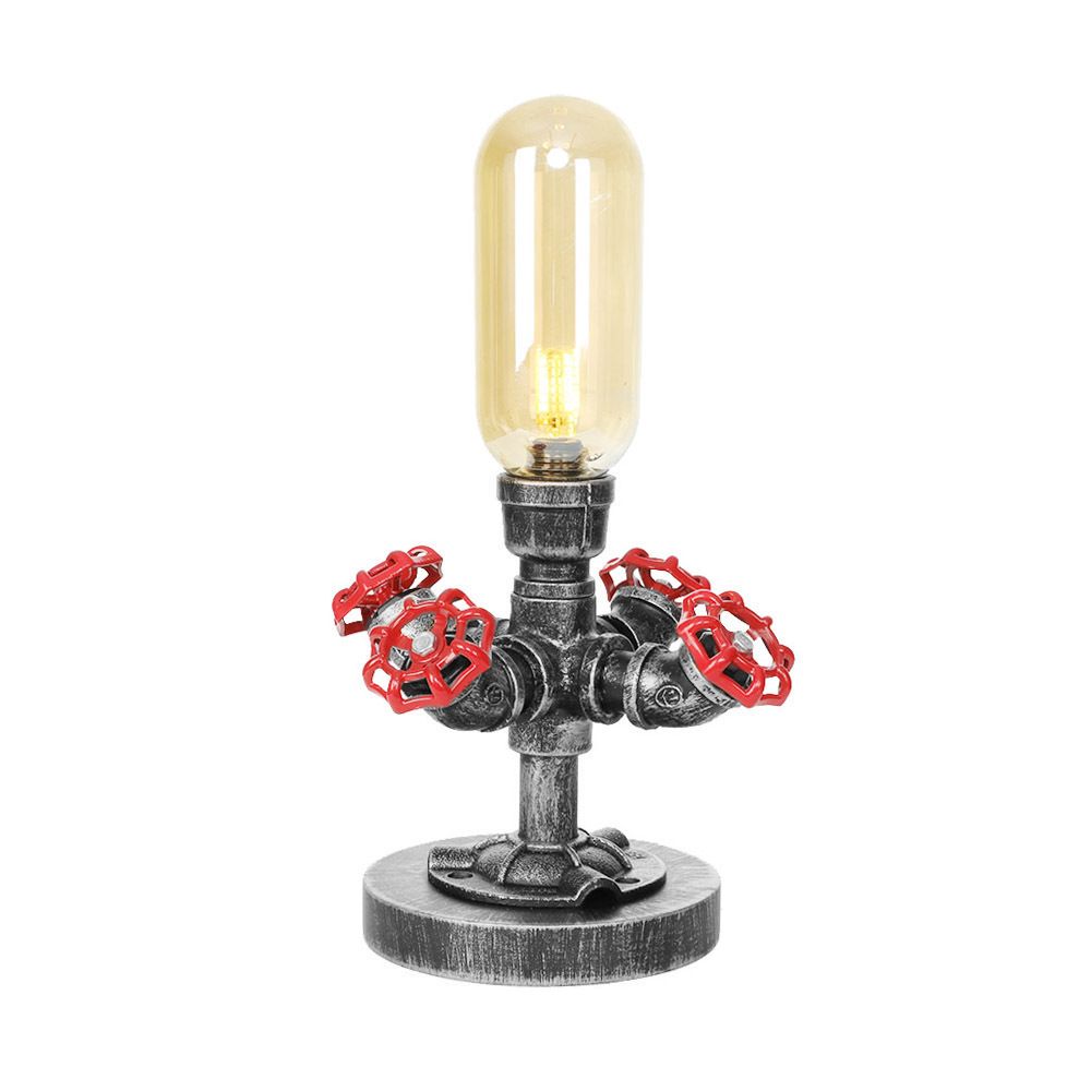 Tombre de cápsula Clear/Amber Glass Table Light Style Industrial Style 1/3 Ligas Lámpara de escritorio de sala de estar con base