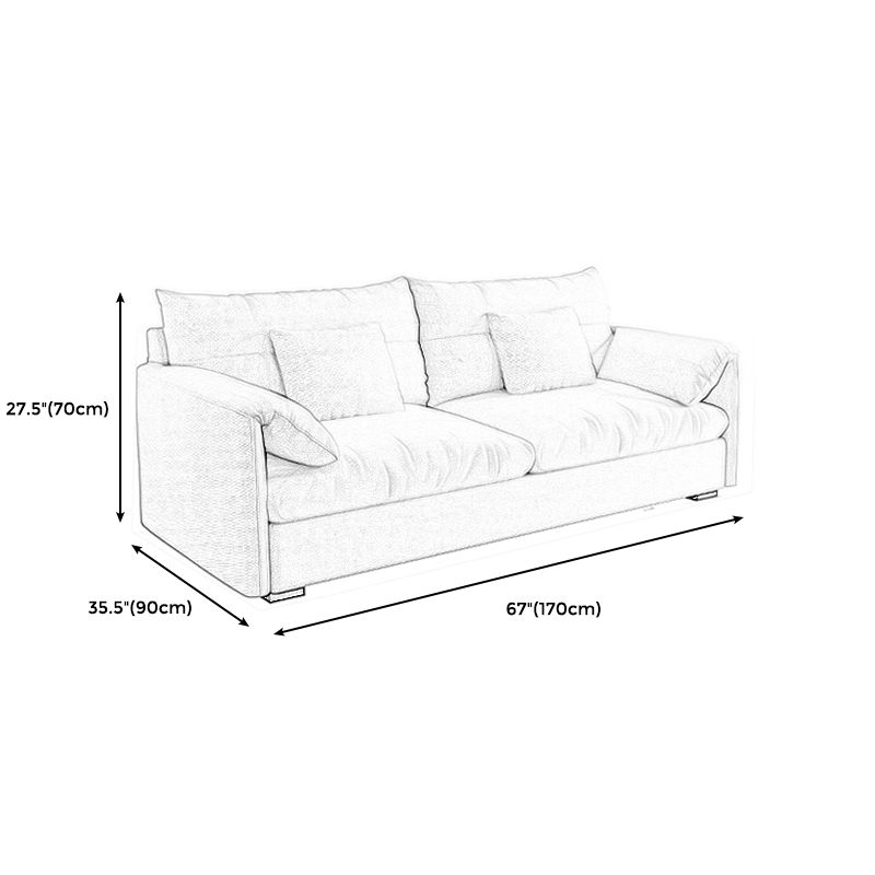 Beach Biscuit Back Standard Sofa 27.6"High Pillow Top Arm Sofa, Beige