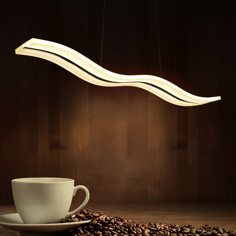 Single Modernism Silver Ceiling Light LED Kitchen Island Lighting for Foyer