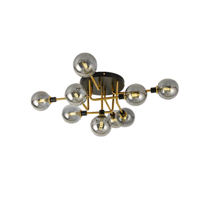 Sphere Shade Semi Plafond Mount Light Multi-Head Modern Moden Mermor Metal Plafond Plafond for Hotel