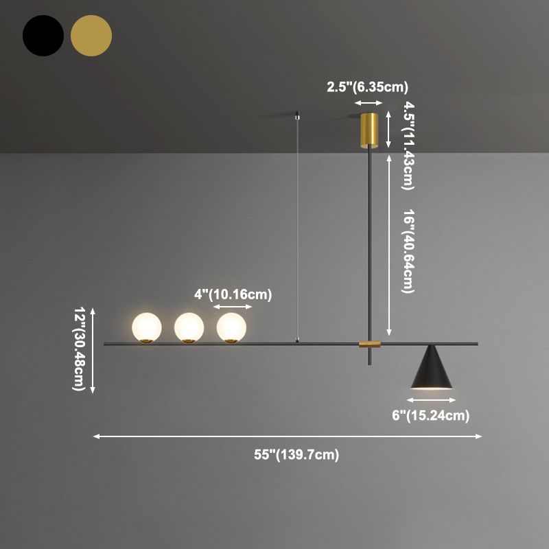 Modern Simple Dining Chandelier Light Dining Room Glass Shade Pendant Light Fixture