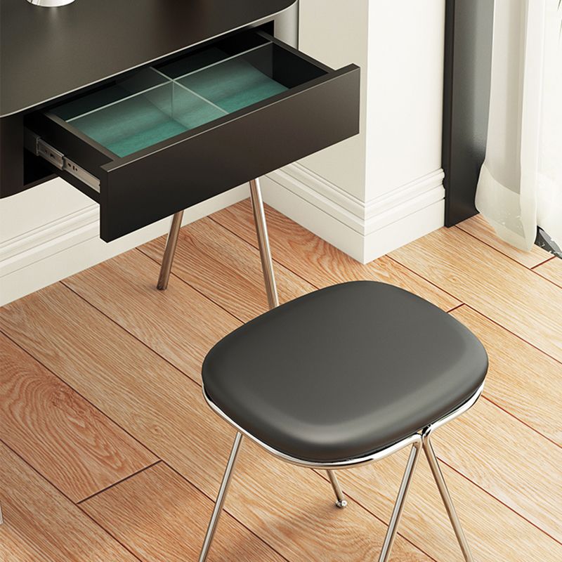 Wooden Contemporary Makeup Vanity Desk Table With Drawer in Black