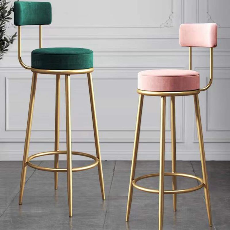 Nordic Glam Bar-stool Liftable Leather Counter Bar Stool with Metal Legs