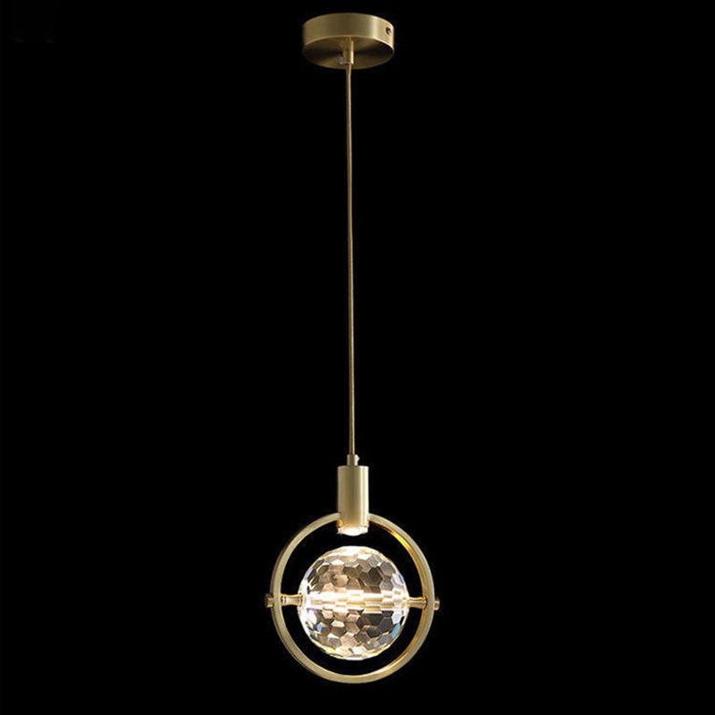 Moderne luxe stijl mini gesuspendeerde verlichting armatuur 1 lichte suspensie hanger met kristalschaduw