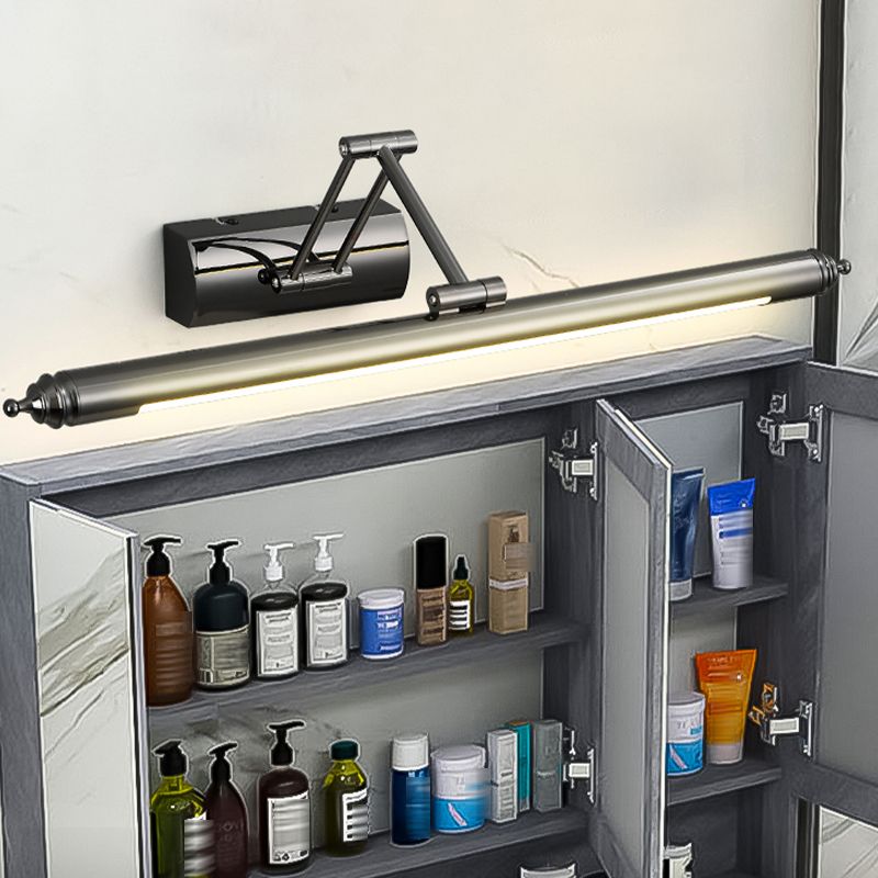 Acrylic Cylinder Vanity Mirror Light 1 Light Modern LED Wall Lighting in Black