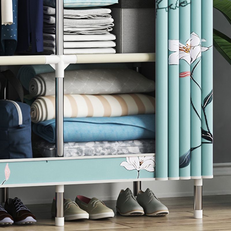 Contemporary Style Wardrobe Metal 1-Door Wardrobe Closet for Home