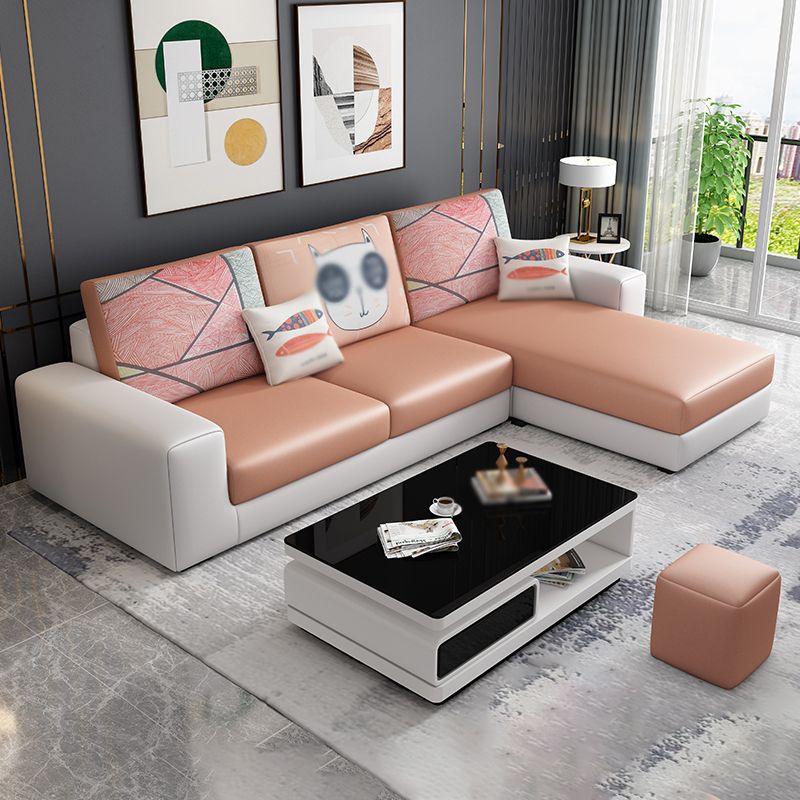 Removable Cushions Sectionals 27.56"High Square Arm Sectionals with Chaise