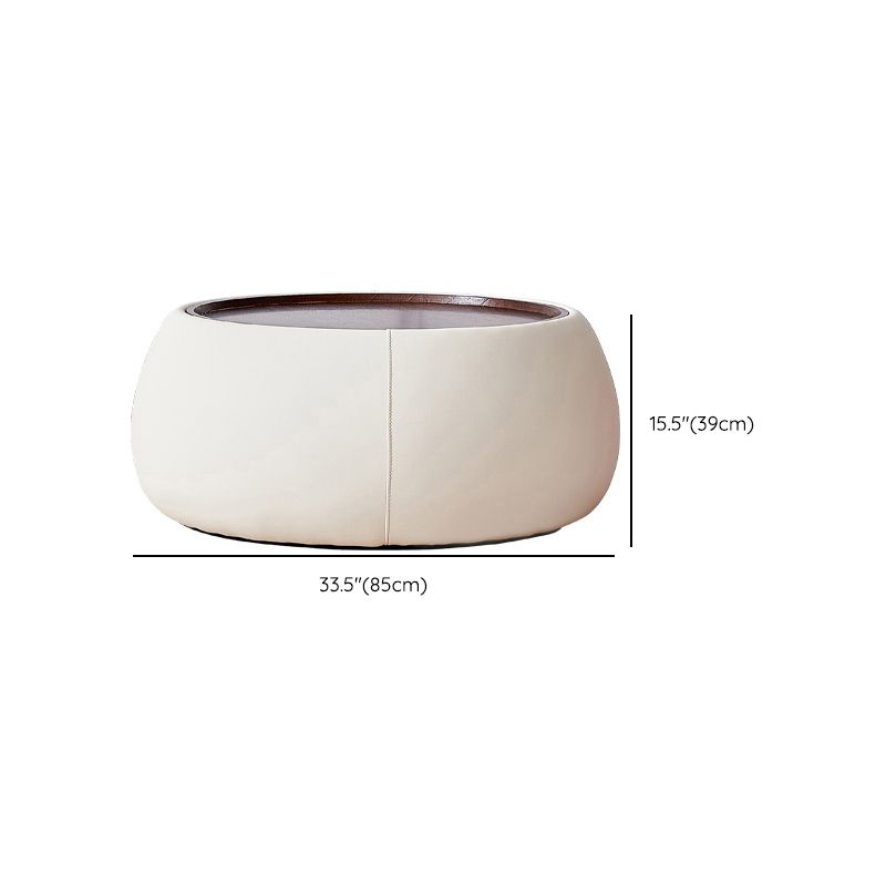 Tray Top Coffee Cocktail Table Wood Drum Coffee or End Table with Trunk Storage