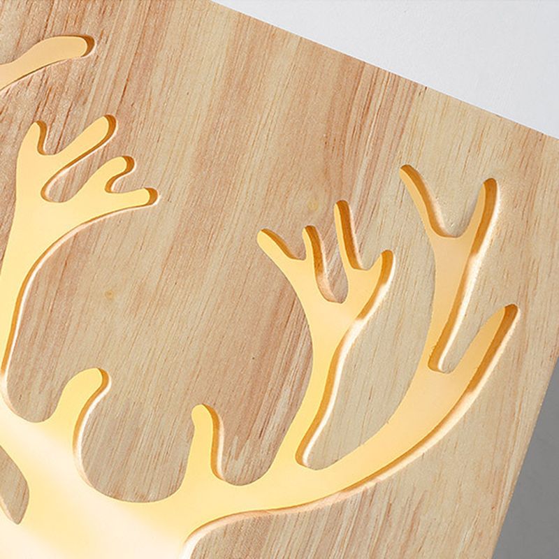 Retangular Schatten Wandbeleuchtung moderner einfacher Holzstil 1 Licht in Braun