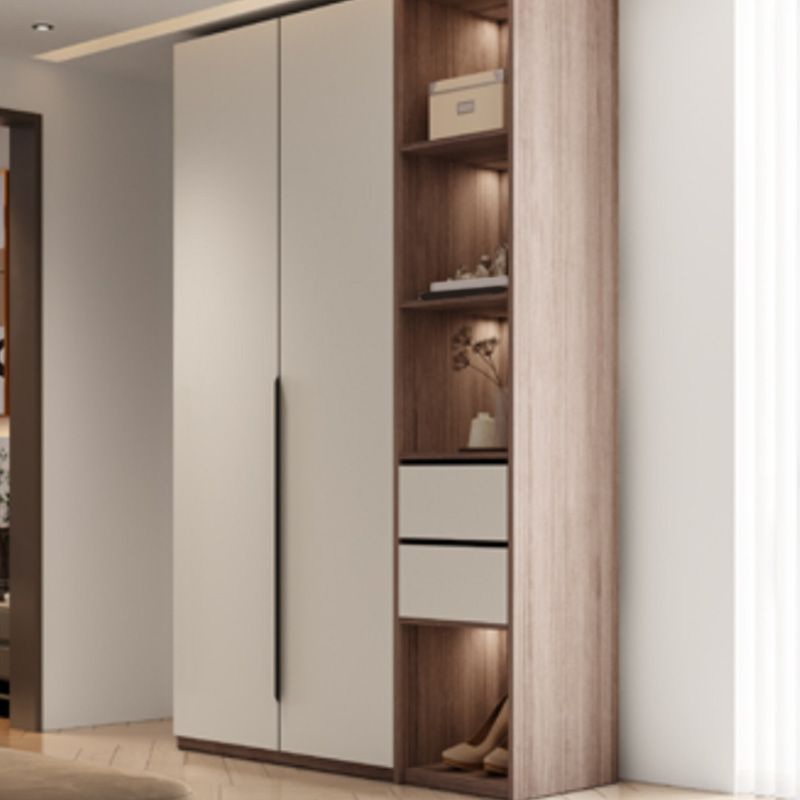 Hinged Wardrobe Cabinet Engineered Wood Wardrobe Armoire for Home