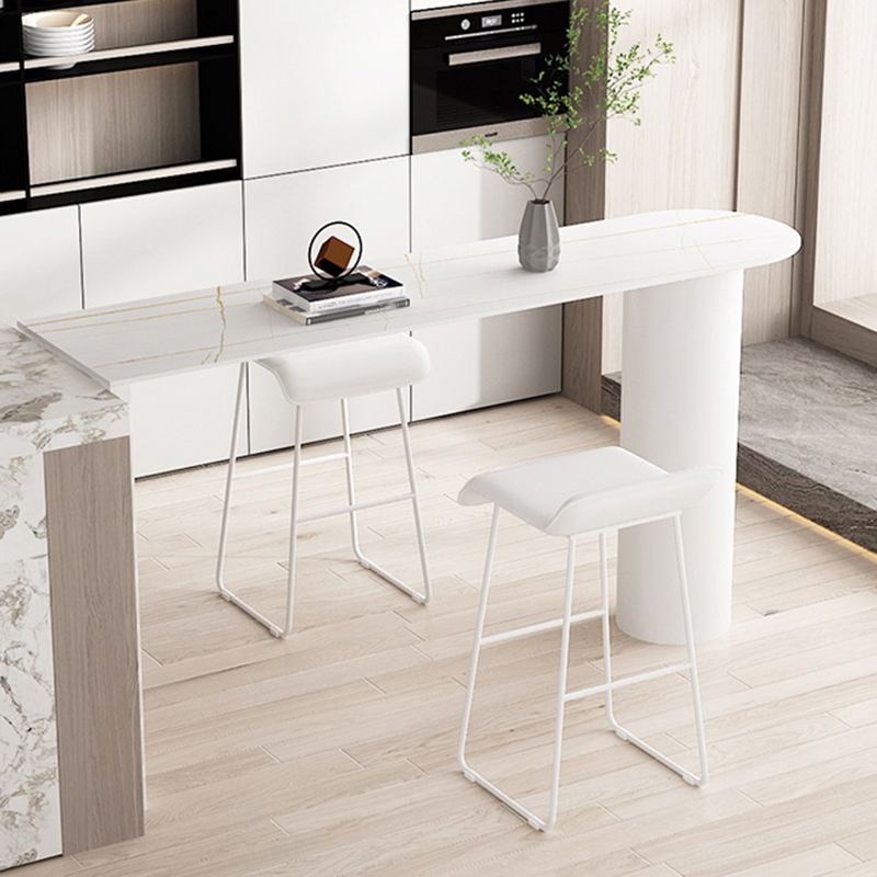 Contemporary Bar Table Stone Bar Desk with Double Pedestal for Home